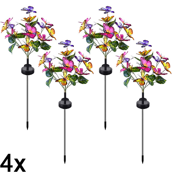 4x Luzes Solares Exteriores com Borboletas | FLUTIX