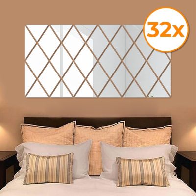 Autocolantes para parede em espelho (32 unid.) | WALLGEM